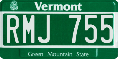 VT license plate RMJ755