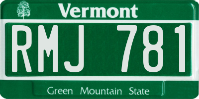 VT license plate RMJ781