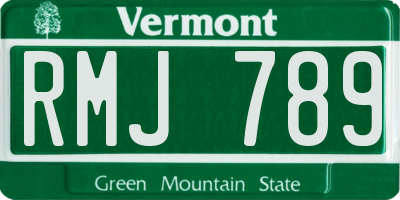 VT license plate RMJ789