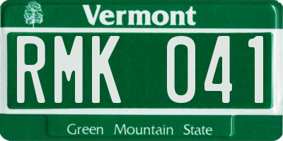 VT license plate RMK041