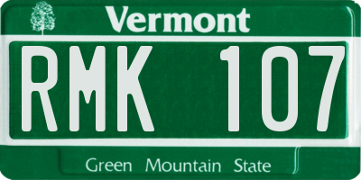 VT license plate RMK107