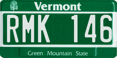 VT license plate RMK146