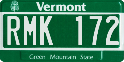 VT license plate RMK172