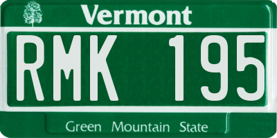 VT license plate RMK195