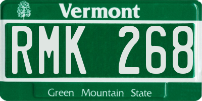 VT license plate RMK268