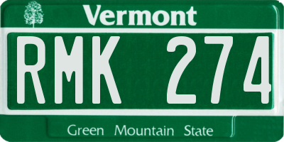 VT license plate RMK274