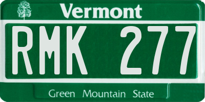 VT license plate RMK277