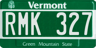 VT license plate RMK327