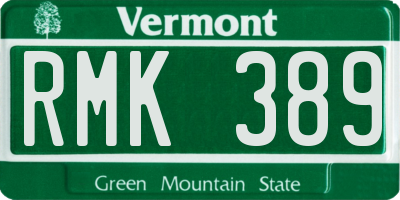 VT license plate RMK389