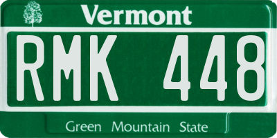 VT license plate RMK448