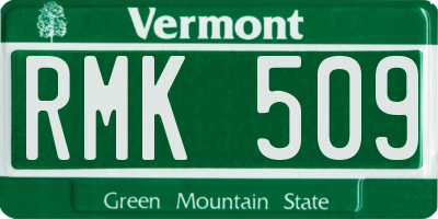 VT license plate RMK509