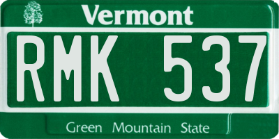 VT license plate RMK537