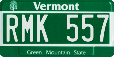 VT license plate RMK557