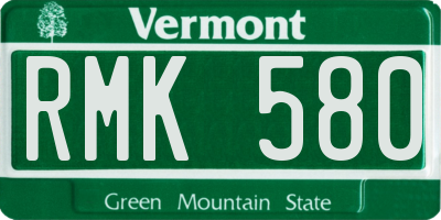 VT license plate RMK580