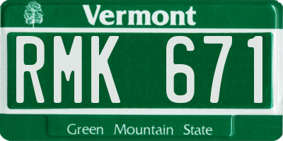 VT license plate RMK671