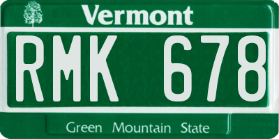 VT license plate RMK678