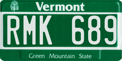VT license plate RMK689
