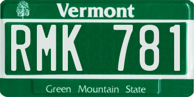 VT license plate RMK781