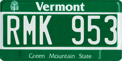 VT license plate RMK953