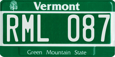 VT license plate RML087