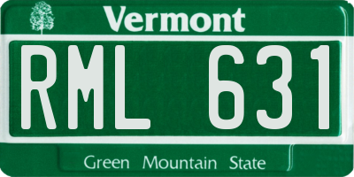 VT license plate RML631