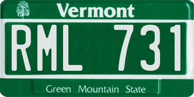VT license plate RML731
