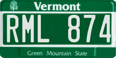 VT license plate RML874