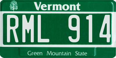 VT license plate RML914