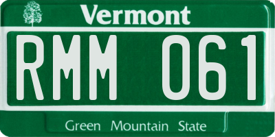 VT license plate RMM061