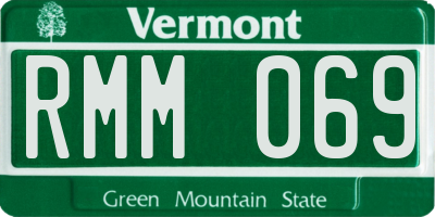 VT license plate RMM069