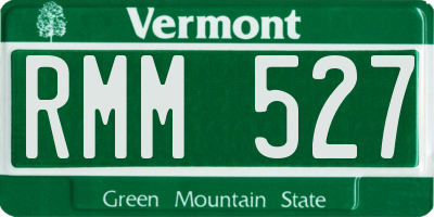 VT license plate RMM527