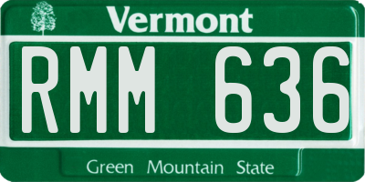 VT license plate RMM636