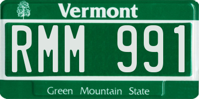 VT license plate RMM991