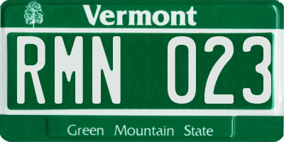 VT license plate RMN023