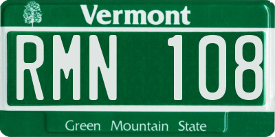 VT license plate RMN108