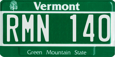 VT license plate RMN140