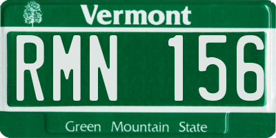 VT license plate RMN156