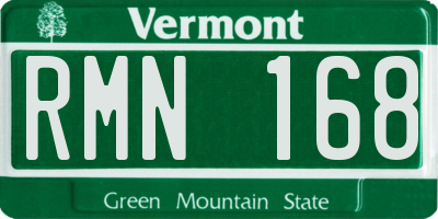 VT license plate RMN168