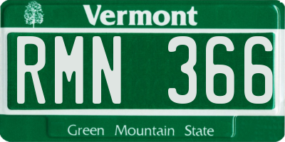 VT license plate RMN366
