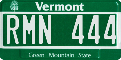 VT license plate RMN444