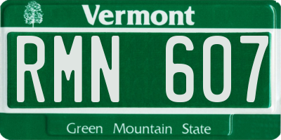 VT license plate RMN607