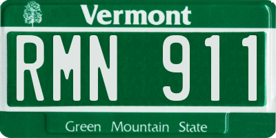 VT license plate RMN911