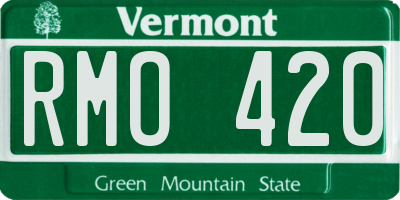 VT license plate RMO420