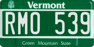 VT license plate RMO539