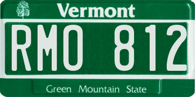VT license plate RMO812