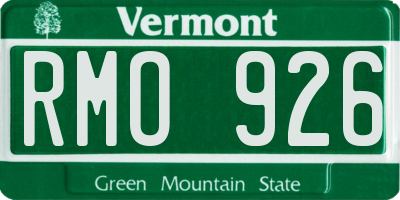 VT license plate RMO926