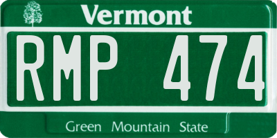 VT license plate RMP474
