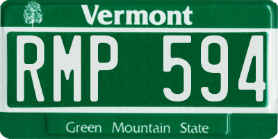 VT license plate RMP594