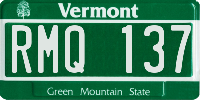 VT license plate RMQ137