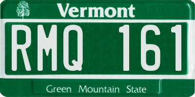 VT license plate RMQ161
